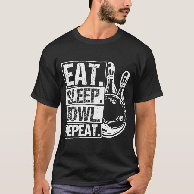 Bowling Ball Pin Bowler Strike Bowling Fanatic Bow T-Shirt (Front)