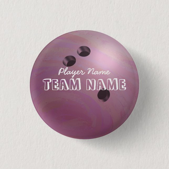 Bowling Ball Pink 1 Inch Round Button (Front)