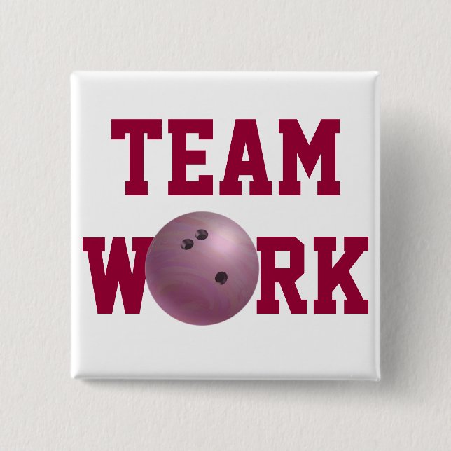 Bowling Ball Pink 2 Inch Square Button (Front)