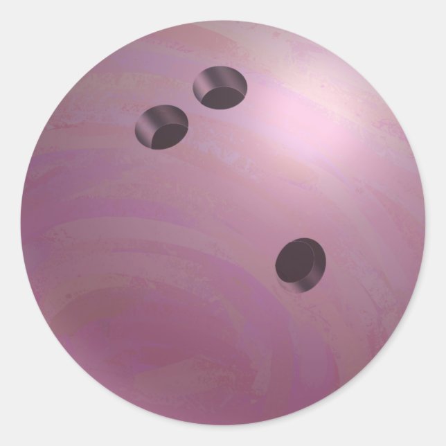 Bowling Ball Pink Classic Round Sticker (Front)