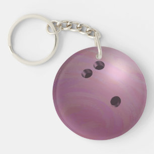 Bowling Ball Pink Keychain