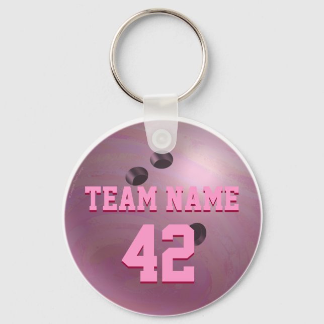 Bowling Ball Pink Keychain (Front)