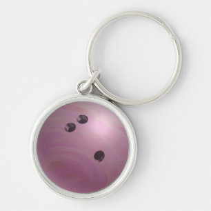 Bowling Ball Pink Keychain