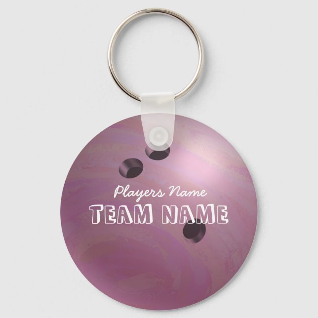 Bowling Ball Pink Keychain (Front)