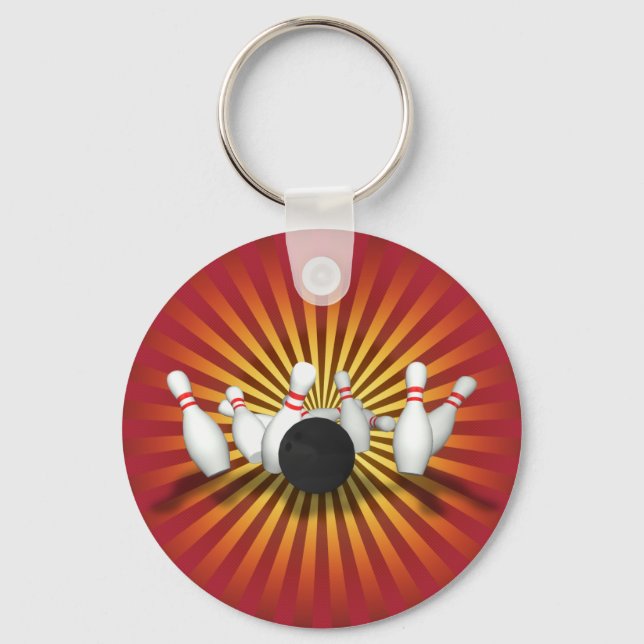 Bowling Ball & Pins: 3D Model: Keychain (Front)
