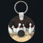 Bowling Ball & Pins: 3D Model: Keychain<br><div class="desc">The Artwork featured on this product was created with 3D Modelling Software,  and Photoshop. Artwork by: Brady Arnold.</div>