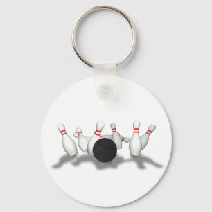 Bowling Ball & Pins: 3D Model: Keychain