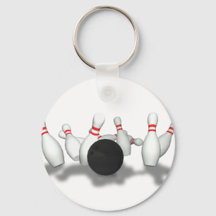 Bowling Ball & Pins: 3D Model: Keychain