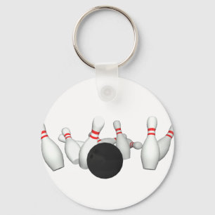 Bowling Ball & Pins: 3D Model: Keychain