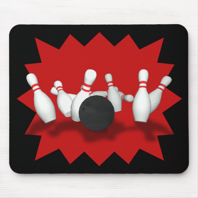 Bowling Ball & Pins: 3D Model: Mousepad (Front)