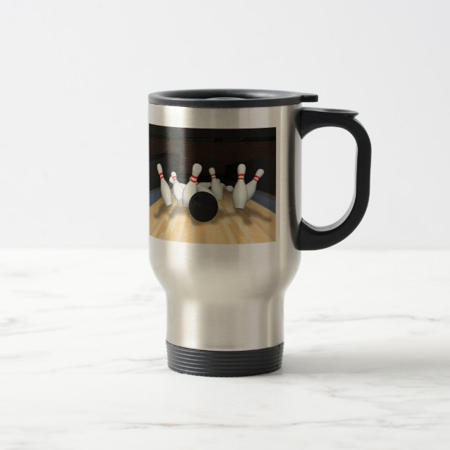 Bowling Ball & Pins: 3D Model: Travel Mug (Right)