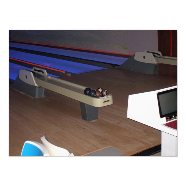 Bowling Ball Return in Canadian Bowling Alley Photo Print (Front)