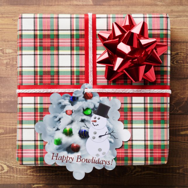 Bowling Ball Snowman Christmas Card (Insitu (Gift))