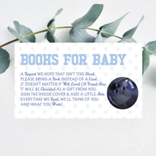 Bowling Ball Sport Baby Shower Books For Baby Card (Creator Uploaded)