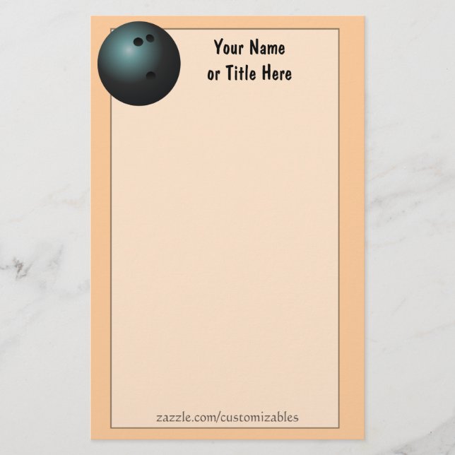 Bowling Ball Stationery (Front)