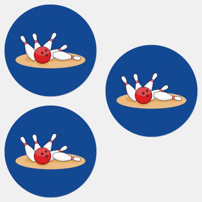 Bowling Ball Striking Skittles (Group)