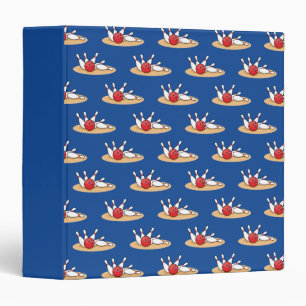 Bowling Ball Striking Skittles Pattern Binder