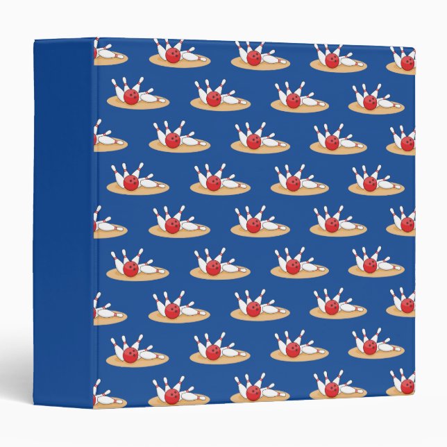 Bowling Ball Striking Skittles Pattern Binder (Front/Spine)