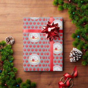 Bowling Ball Striking Skittles with Ball Pattern Wrapping Paper