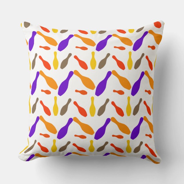Bowling Ball Team Player Exercise Fitness Train Throw Pillow (Front)