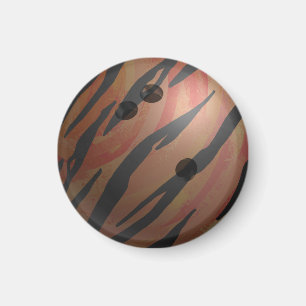 Bowling Ball Tiger Orange Magnet