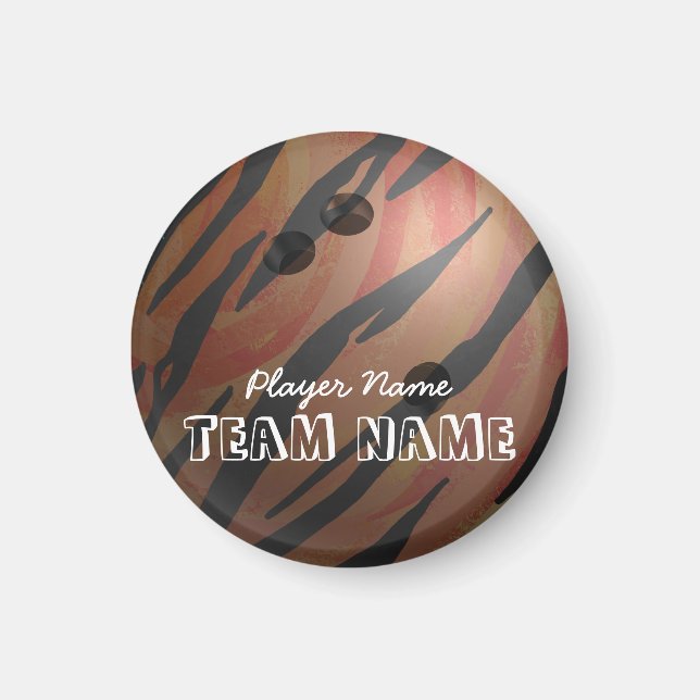 Bowling Ball Tiger Orange Magnet (Front)
