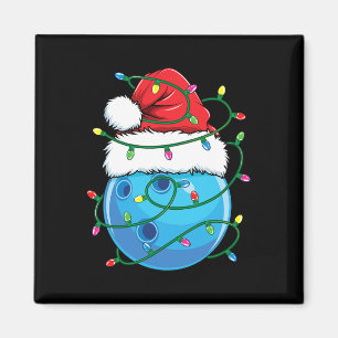 Bowling Ball With Santa Hat Men Boys Christmas Xma Magnet