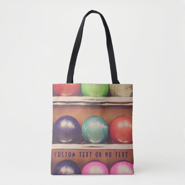 Bowling balls personalized colourful tote bag (Front)
