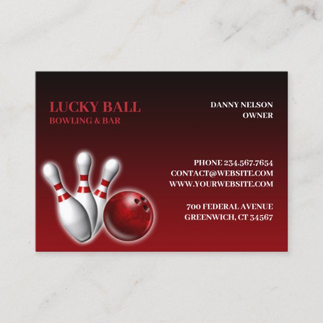 Bowling/Bar Chubby Carte de visite (Devant)