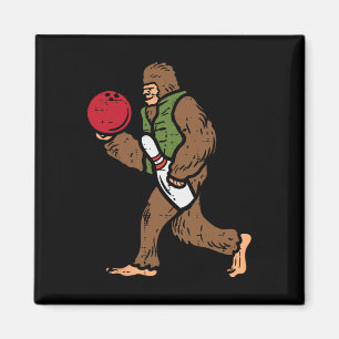 Bowling Bigfoot Funny Bowler Sasquatch Boys Kids M Magnet