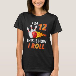 Bowling Birthday 12 Year Old Boy Bowler Girl Kids T-Shirt
