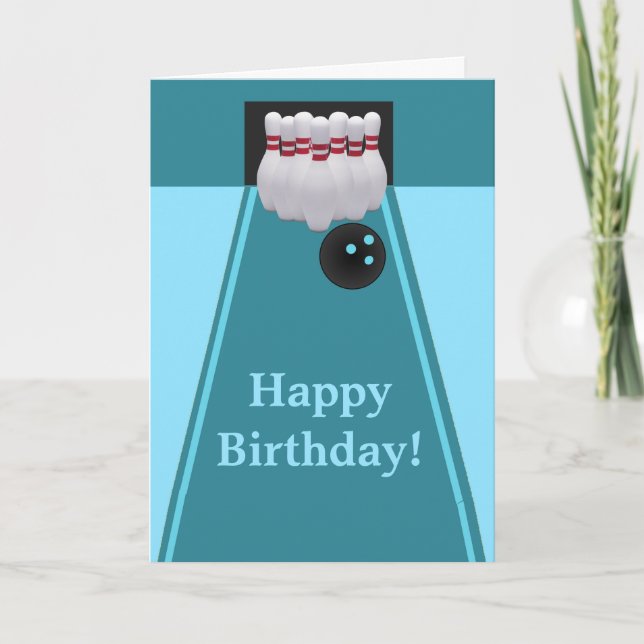 Bowling Birthday Greeting Card (Front)