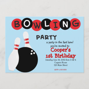 Bowling Birthday Invitation