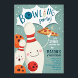 Bowling Birthday Invitation Boy Pizza Strike Up<br><div class="desc">♥ A perfect way to invite your guests to your little one's birthday party! Bowling Theme Party.</div>