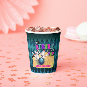 Bowling Birthday Paper Cup - Girl