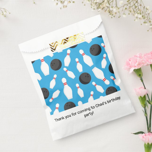 Bowling Birthday Party Blue Favour Bag (Sealed)
