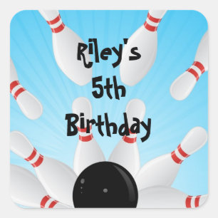 Bowling Birthday Party Favour Labels