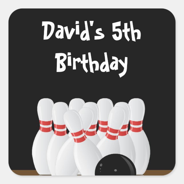 Bowling Birthday Party Favour Labels (Front)