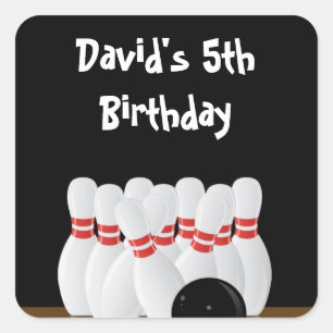 Bowling Birthday Party Favour Labels