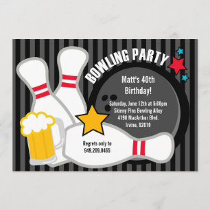 Bowling Birthday Party Invitation
