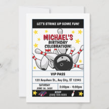 Bowling Birthday Party Invitation