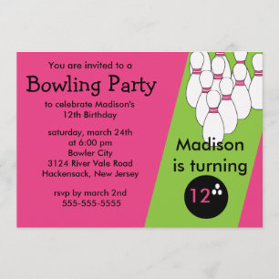 Bowling Birthday Party Invitation