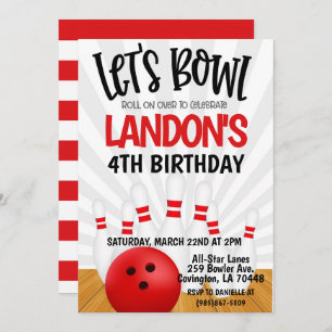 Bowling Birthday Party Invitation