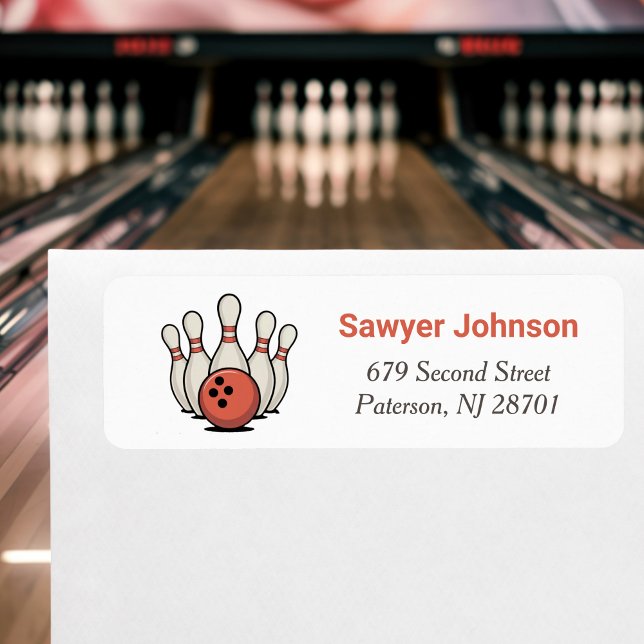 Bowling Birthday Party Return Address (Creator Uploaded)