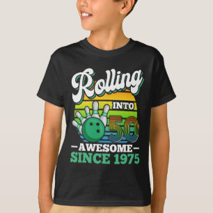 Bowling Birthday Party Rolling Into 50 Years 50th  T-Shirt