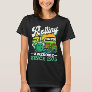 Bowling Birthday Party Rolling Into 50 Years 50th T-Shirt