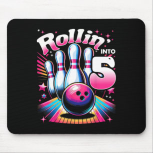 Bowling Birthday Rollin Into 5 Party 5th Birthday  Mouse Pad