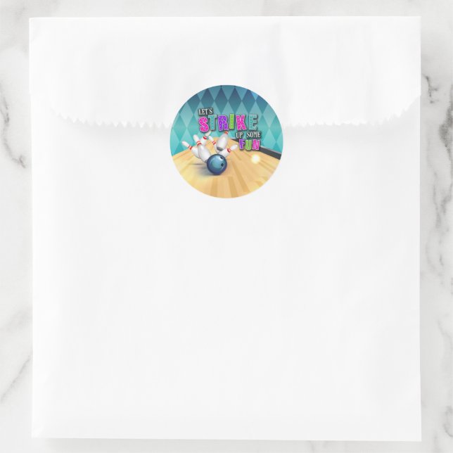 Bowling Birthday Sticker - Girl (Bag)