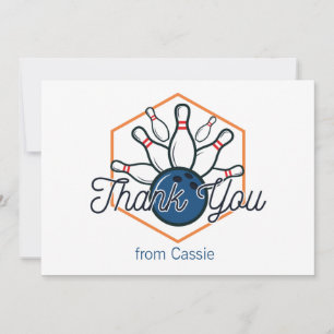 Bowling Birthday Thank You Card