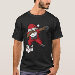 Bowling Black African American Santa Claus Bowler  T-Shirt